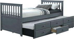 Ágy pótággyal, 90x200, szürke, AUSTIN NEW