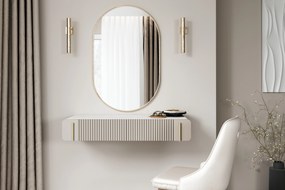 Malmi 100 cm-es függő fésülködőasztal fiókokkal - kasmír / crema bianca / arany