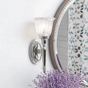Elstead glamour klasszikus fali lámpa dryden króm átlátszó elsbath-dryden1-pc IP44
