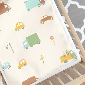 Goldea gyermek pamut ágyneműhuzat kiságyba - az autók világa 100 x 135 és 40 x 60 cm