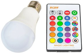 T-LED RGBW LED-égő, 5W, E27 A fény színe: RBG + Hidegfehér