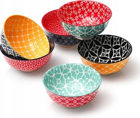 Dowan Porcelán desszertes tálak, 300 ml, élénk színek, gyönyörű kis tálak