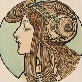 Flizelina fotótapéta Nappaliba és Hálószobába Szecessziós portré 250x250