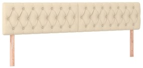 krémszínű szövet LED-es fejtámla 180x7x78/88 cm