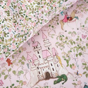 Rózsaszín egyszemélyes pamut gyerek ágyneműhuzat 135x200 cm Fairytale – Belle &amp; Boo