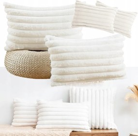 Dekoratív Párnahuzatok Kanapéra/Ágyra/Autóba – 2 darabos csomag, Krémes Fehér, Puha tapintású