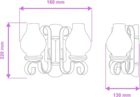 Brilagi - Fali lámpa RUSTIC 2xE14/40W/230V bükkfa/dió