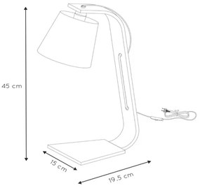 Lucide 06502/81/31 - Asztali lámpa NORDIC 1xE14/40W/230V fehér