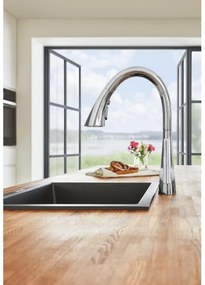 GROHE 31654AP0 - K700U mosogató 533 × 457 mm fekete gránit/fekete