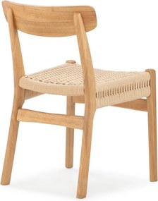 Natúr színű kaucsukfa étkezőszék szett 2 db-os Biel – MOME