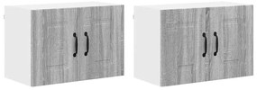 Fali konyhaszekrény 2 pcs Szürke Sonoma 60 x 31 x 40 cm Faanyag