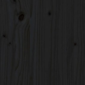 fekete tömör fenyőfa fali fejtámla 146x3x63 cm