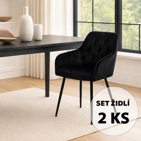 AVENBERG LOREN Étkezőszék szett - 2 db, fekete