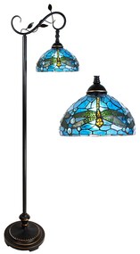 Tiffany álló lámpa kék szitakötős