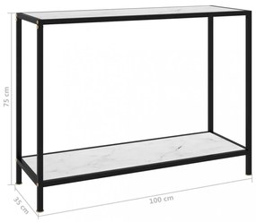 fehér edzett üveg tálalóasztal 100 x 35 x 75 cm