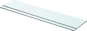 vidaXL 2 db átlátszó üveg paneles polc 70 x 15 cm