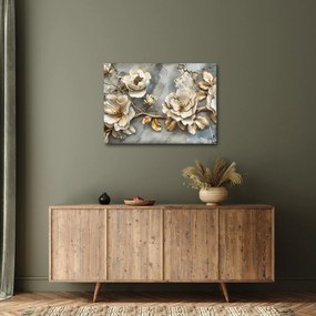 Kép - Márvány háttér virágokkal (70x50 cm)