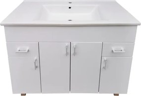 VivaStyle EKONOMIK PLUS 100 lábon álló fürdőszobabútor Sanovit SOFT 13100 mosdóval - 100 x 45,5 cm