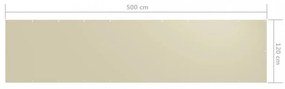 krémszínű oxford-szövet erkélynapellenző 120 x 500 cm