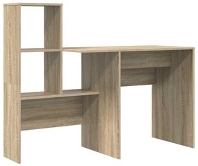 Asztal polcokkal sonoma tölgy 131.5 x 50 x 106.5 cm Faanyag
