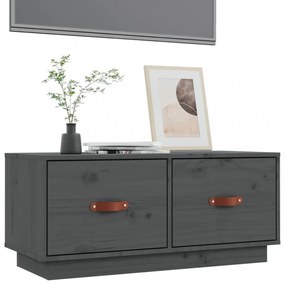 szürke tömör fenyőfa TV-szekrény 80 x 34 x 35 cm