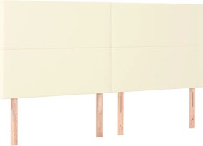 krémszínű műbőr fejtámla 160x5x118/128 cm