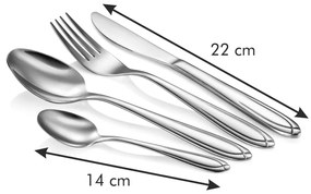 Ezüstszínű rozsdamentes acél evőeszköz készlet 24 db-os Scarlett – Tescoma