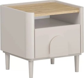 Amilio éjjeliszekrény 50 cm - kasmír / olajozott tölgy / kasmír fogantyú