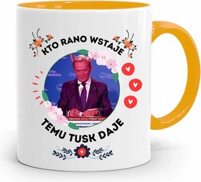 Donald Tusk Sárga Bögre Platform Ajándék fényképes nyomtatással
