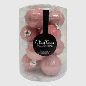 Powder Rose rózsaszín üveg karácsonyi gömb szett 12*6cm