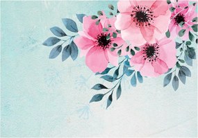 Fotótapéta színes virágokkal levelekkel 208 x 146