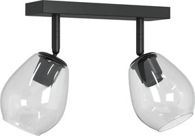 vidaXL Mennyezeti spotlámpa Fekete 33 x 13 x 26 cm Üveg és fém