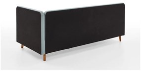 Világoskék kárpitozott egyszemélyes ágy tárolóhellyel 120x200 cm Cabana – Meise Möbel