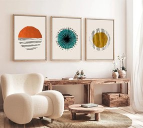 Huhu12 keretezett MDF falikép, 50 x 70 cm, 3 db-os szett