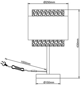 Brilliant - Asztali lámpa WATERLILLY 1xE27/60W/230V krémes