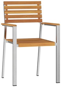 vidaXL Kerti Szék 2 pcs Olaj Természetes Tömör Akácfa