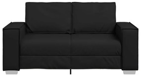 Kétszemélyes kanapé Fekete 120 cm Műbőr