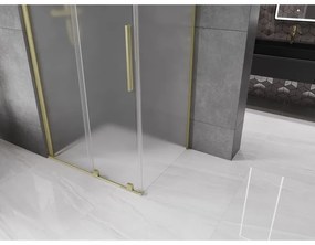 Mexen Velar, tolóajtós zuhanykabin 120 x 70 cm, 8 mm-es matt üveg, arany matt, 871-120-070-31-55