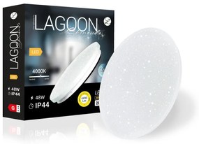 Lagoon Skinande 48 W-os ø450 mm kerek natúr fehér mennyezeti lámpa IP44