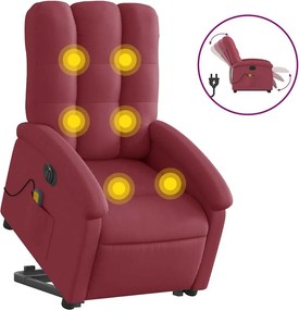 vidaXL bordó szövet dönthető elektromos álló masszázsfotel