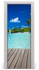 Fotótapéta ajtóra trópusi tengerpart 85x205 cm