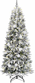 Műkarácsonyfa LED -es lámpákkal Fehér 180cm PVC