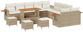 Kerti Kanapé Szett 14 pcs bézs és krémszínű 110 x 55 x 71 cm