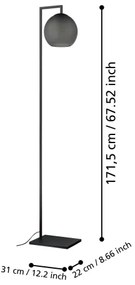 Eglo 390254 - Állólámpa ARANGONA 1xE27/40W/230V füstös