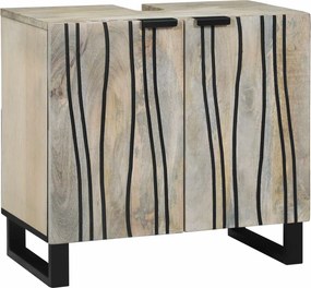 vidaXL Fürdőszobai mosdószekrény ajtóval Fehér 62 x 33 x 58 cm Faanyag