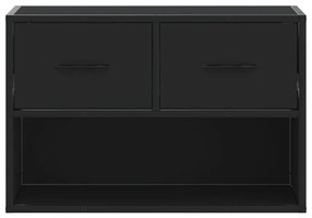 fekete szerelt fa és fém TV-szekrény 60 x 31 x 39,5 cm