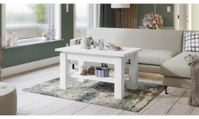 Fehér ADONIS kihúzható konferencia- és étkezőasztal polccal