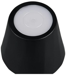 Matt fekete LED asztali lámpa fém búrával (magasság 21 cm) Diaz – Trio