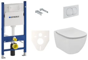 Ideal Standard TESI perem nélküli fali WC szett + Geberit Duofix modul Delta 20 fehér nyomólappal SIKOGES5E0