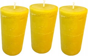 3 X Dekorációs Gyertya öntött természetes méhviasz Henger 13 cm 3x 360g